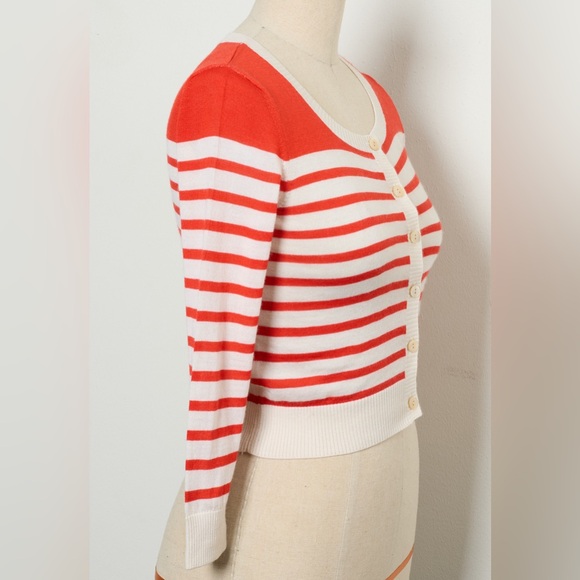 Three-Quarter Sleeve Open-Front Cropped Cardigan 100% Cashmere[NEW] - Picture 4 of 6